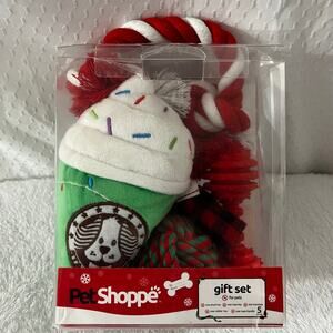 Pet Shoppe Christmas/Holiday Star Pups Latte Plush 5 Pet/Dog Toys Gift Set